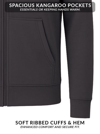 Adro Men’s Regular Fit Zip-Up Hoodie for man | 320 GSM Cotton Poly Fleece Zipper Sweatshirt with Soft Fabric & Printed Hoodies