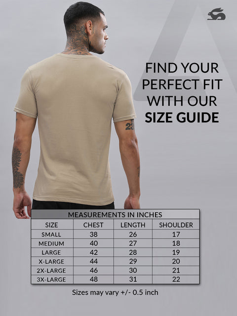 ADRO Men's V Neck Solid Cotton T-Shirt