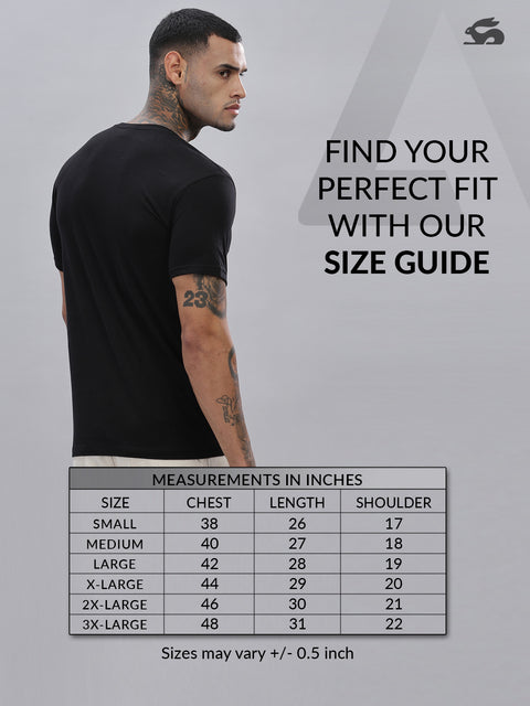 ADRO Men's V Neck Solid Cotton T-Shirt
