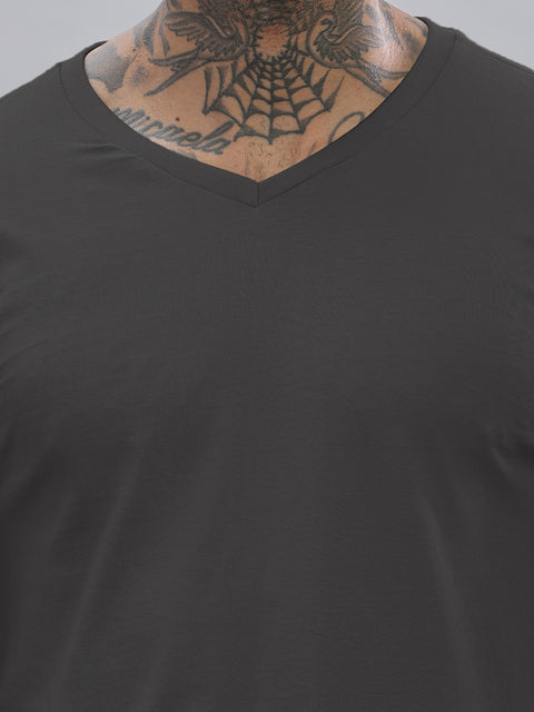 ADRO Men's V Neck Solid Cotton T-Shirt