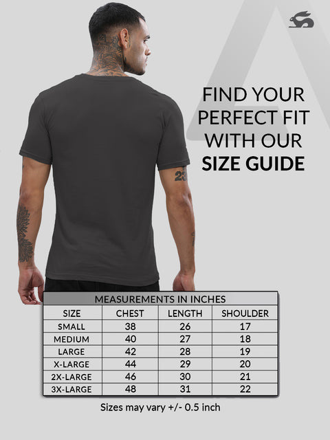 ADRO Men's V Neck Solid Cotton T-Shirt