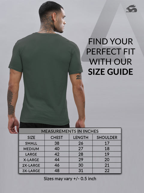ADRO Men's V Neck Solid Cotton T-Shirt