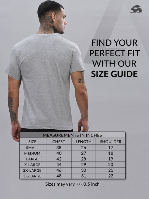 ADRO Men's V Neck Solid Cotton T-Shirt