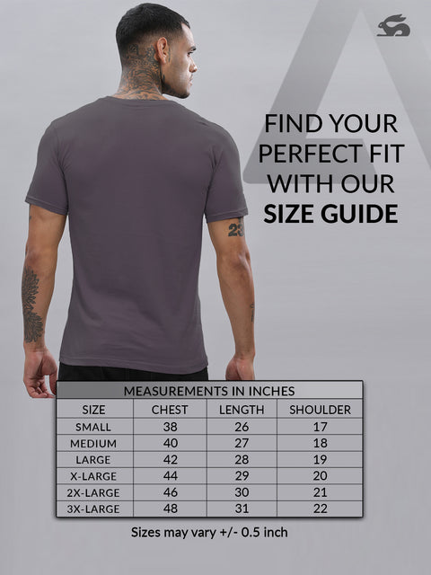 ADRO Men's V Neck Solid Cotton T-Shirt