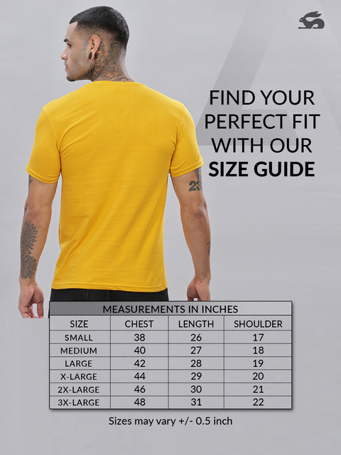 ADRO Men's V Neck Solid Cotton T-Shirt