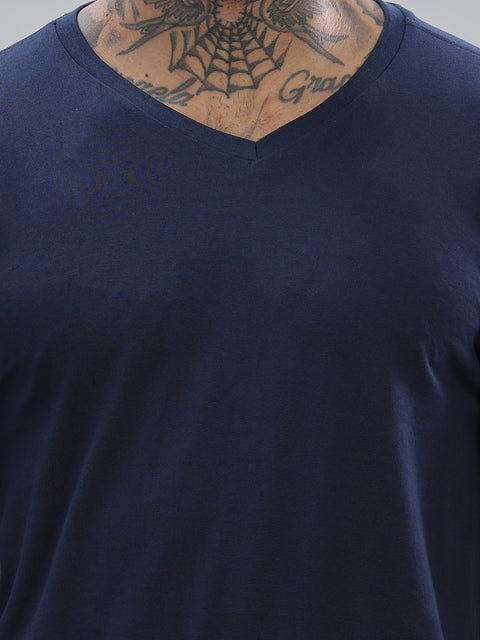 ADRO Men's V Neck Solid Cotton T-Shirt