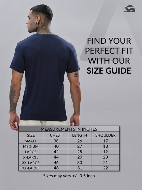 ADRO Men's V Neck Solid Cotton T-Shirt