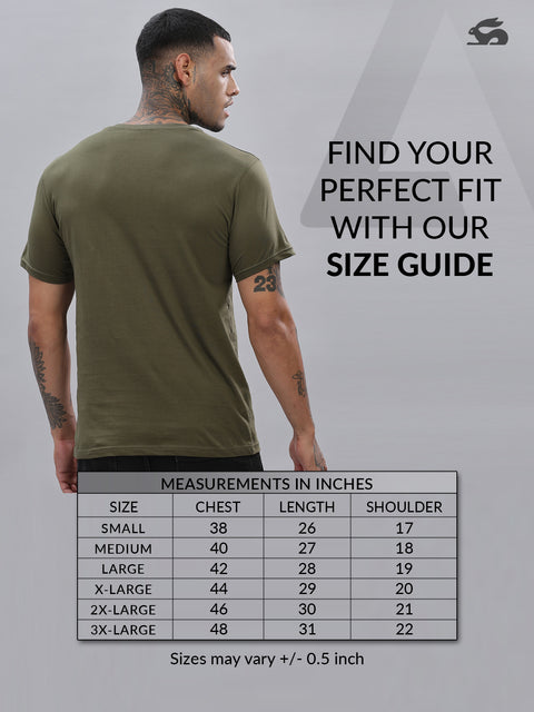 ADRO Men's V Neck Solid Cotton T-Shirt