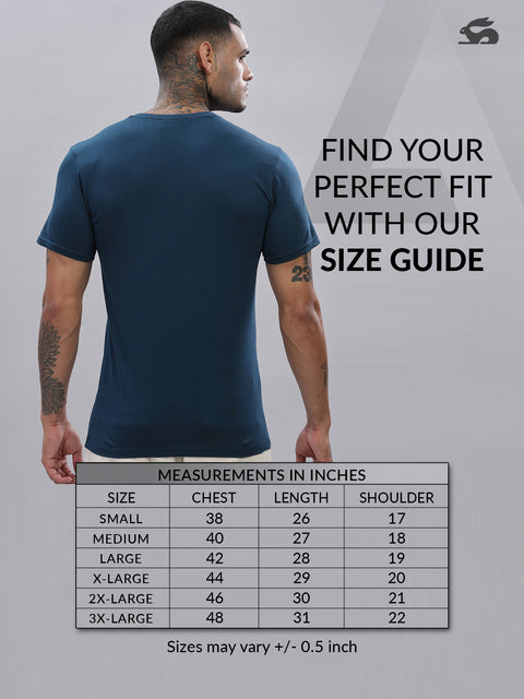 ADRO Men's V Neck Solid Cotton T-Shirt