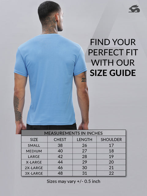 ADRO Men's V Neck Solid Cotton T-Shirt