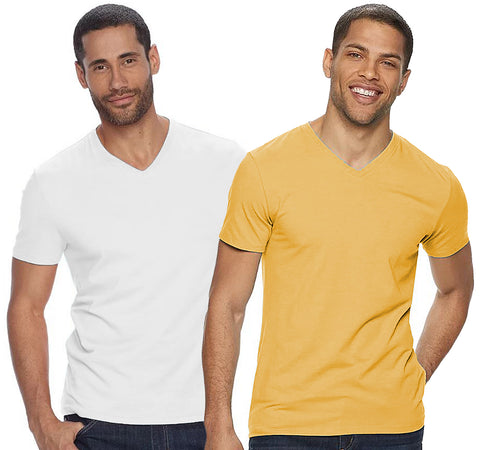 V Neck Half Sleeve T-shirt for Men (Pack of 2) - ADRO Fashion
