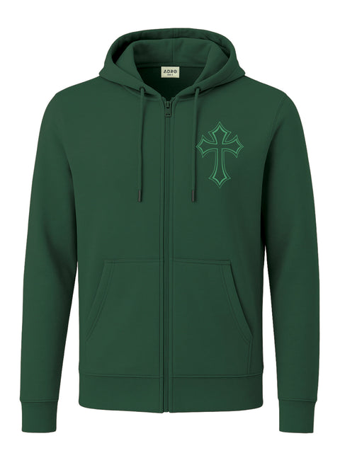Adro Men’s Regular Fit Zip-Up Hoodie for man | 320 GSM Cotton Poly Fleece Zipper Sweatshirt with Soft Fabric & Printed Hoodies