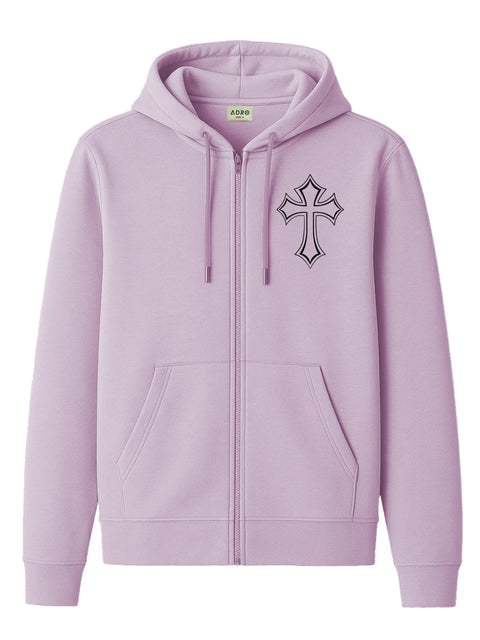 Adro Men’s Regular Fit Zip-Up Hoodie for man | 320 GSM Cotton Poly Fleece Zipper Sweatshirt with Soft Fabric & Printed Hoodies