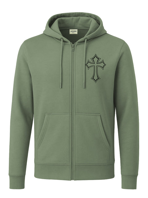 Adro Men’s Regular Fit Zip-Up Hoodie for man | 320 GSM Cotton Poly Fleece Zipper Sweatshirt with Soft Fabric & Printed Hoodies