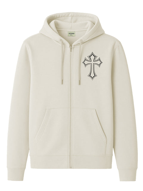 Adro Men’s Regular Fit Zip-Up Hoodie for man | 320 GSM Cotton Poly Fleece Zipper Sweatshirt with Soft Fabric & Printed Hoodies