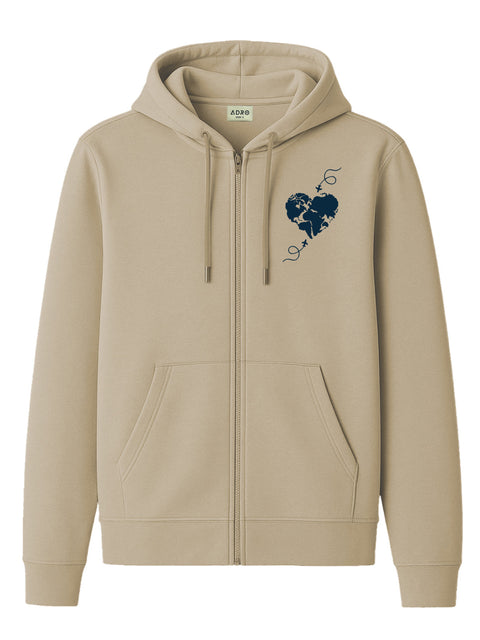 Adro Men’s Regular Fit Zip-Up Hoodie for man | 320 GSM Cotton Poly Fleece Zipper Sweatshirt with Soft Fabric & Printed Hoodies