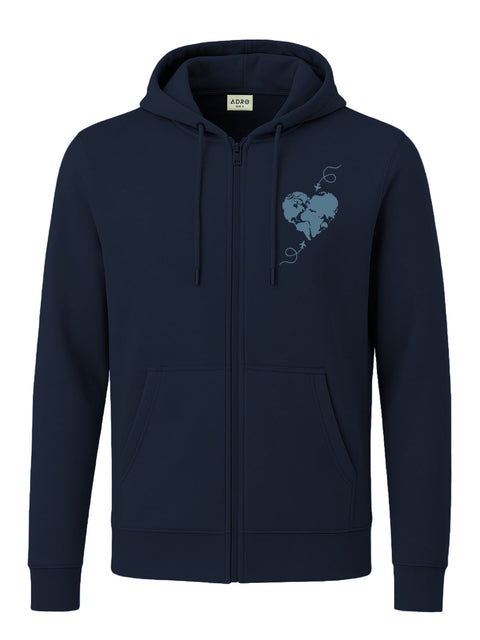 Adro Men’s Regular Fit Zip-Up Hoodie for man | 320 GSM Cotton Poly Fleece Zipper Sweatshirt with Soft Fabric & Printed Hoodies