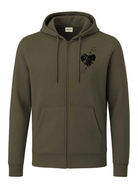 Adro Men’s Regular Fit Zip-Up Hoodie for man | 320 GSM Cotton Poly Fleece Zipper Sweatshirt with Soft Fabric & Printed Hoodies