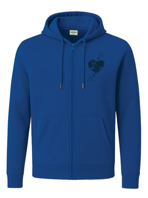 Adro Men’s Regular Fit Zip-Up Hoodie for man | 320 GSM Cotton Poly Fleece Zipper Sweatshirt with Soft Fabric & Printed Hoodies