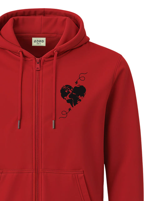 Adro Men’s Regular Fit Zip-Up Hoodie for man | 320 GSM Cotton Poly Fleece Zipper Sweatshirt with Soft Fabric & Printed Hoodies