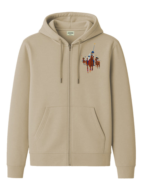 Adro Men’s Regular Fit Zip-Up Hoodie for man | 320 GSM Cotton Poly Fleece Zipper Sweatshirt with Soft Fabric & Printed Hoodies