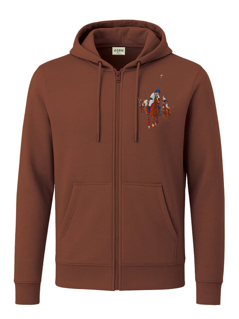 Adro Men’s Regular Fit Zip-Up Hoodie for man | 320 GSM Cotton Poly Fleece Zipper Sweatshirt with Soft Fabric & Printed Hoodies