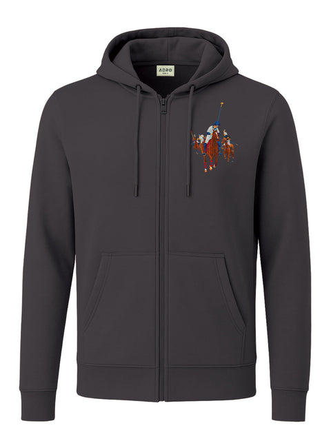 Adro Men’s Regular Fit Zip-Up Hoodie for man | 320 GSM Cotton Poly Fleece Zipper Sweatshirt with Soft Fabric & Printed Hoodies