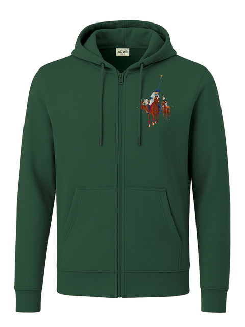 Adro Men’s Regular Fit Zip-Up Hoodie for man | 320 GSM Cotton Poly Fleece Zipper Sweatshirt with Soft Fabric & Printed Hoodies