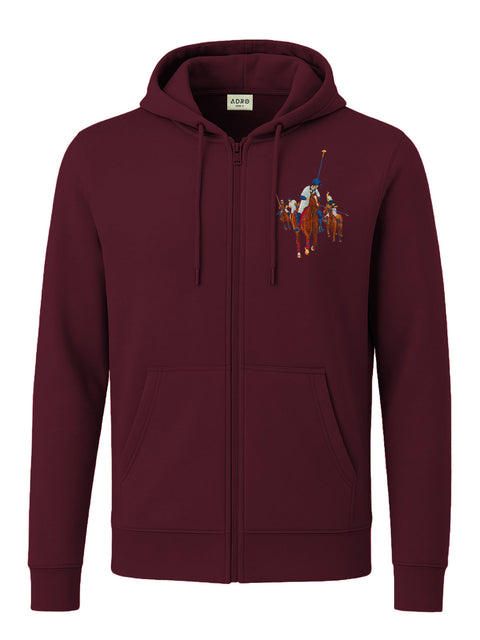 Adro Men’s Regular Fit Zip-Up Hoodie for man | 320 GSM Cotton Poly Fleece Zipper Sweatshirt with Soft Fabric & Printed Hoodies