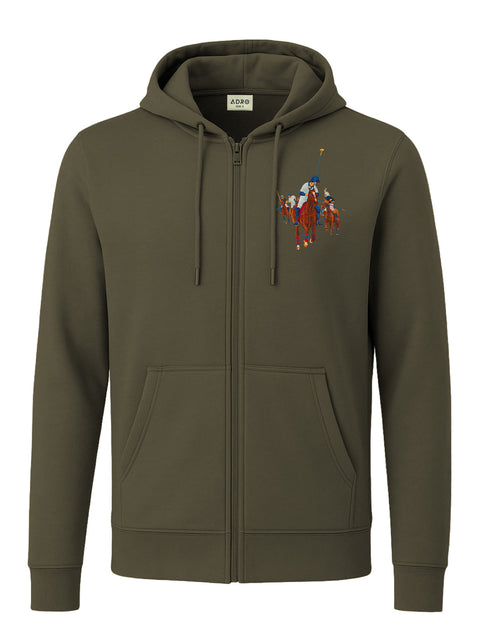 Adro Men’s Regular Fit Zip-Up Hoodie for man | 320 GSM Cotton Poly Fleece Zipper Sweatshirt with Soft Fabric & Printed Hoodies