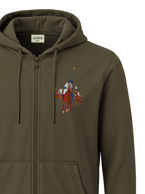 Adro Men’s Regular Fit Zip-Up Hoodie for man | 320 GSM Cotton Poly Fleece Zipper Sweatshirt with Soft Fabric & Printed Hoodies