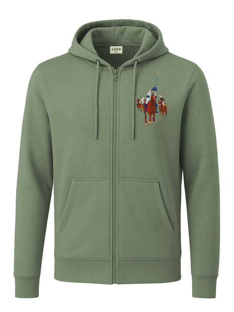 Adro Men’s Regular Fit Zip-Up Hoodie for man | 320 GSM Cotton Poly Fleece Zipper Sweatshirt with Soft Fabric & Printed Hoodies