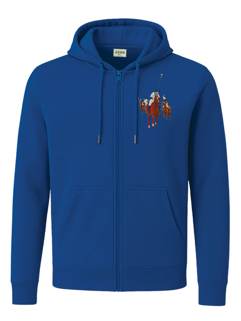 Adro Men’s Regular Fit Zip-Up Hoodie for man | 320 GSM Cotton Poly Fleece Zipper Sweatshirt with Soft Fabric & Printed Hoodies