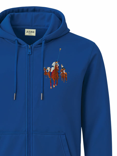 Adro Men’s Regular Fit Zip-Up Hoodie for man | 320 GSM Cotton Poly Fleece Zipper Sweatshirt with Soft Fabric & Printed Hoodies