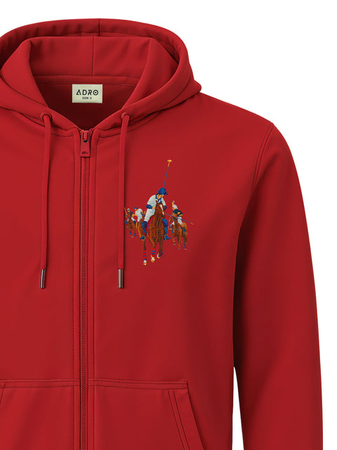 Adro Men’s Regular Fit Zip-Up Hoodie for man | 320 GSM Cotton Poly Fleece Zipper Sweatshirt with Soft Fabric & Printed Hoodies
