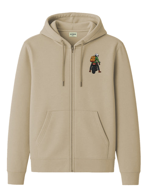 Adro Men’s Regular Fit Zip-Up Hoodie for man | 320 GSM Cotton Poly Fleece Zipper Sweatshirt with Soft Fabric & Printed Hoodies