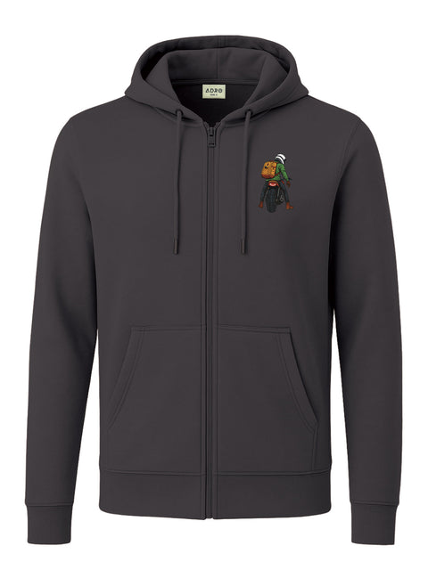 Adro Men’s Regular Fit Zip-Up Hoodie for man | 320 GSM Cotton Poly Fleece Zipper Sweatshirt with Soft Fabric & Printed Hoodies