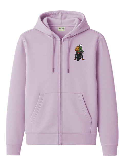Adro Men’s Regular Fit Zip-Up Hoodie for man | 320 GSM Cotton Poly Fleece Zipper Sweatshirt with Soft Fabric & Printed Hoodies