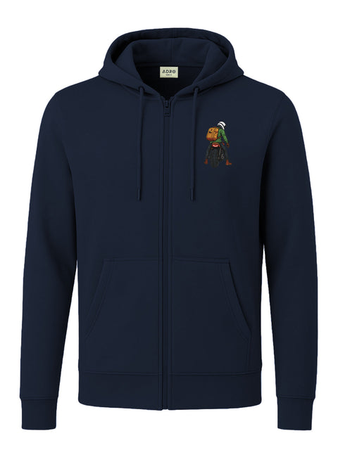 Adro Men’s Regular Fit Zip-Up Hoodie for man | 320 GSM Cotton Poly Fleece Zipper Sweatshirt with Soft Fabric & Printed Hoodies
