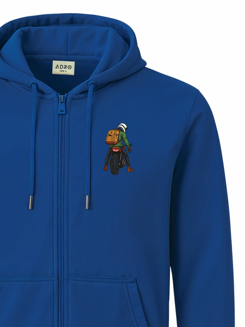 Adro Men’s Regular Fit Zip-Up Hoodie for man | 320 GSM Cotton Poly Fleece Zipper Sweatshirt with Soft Fabric & Printed Hoodies