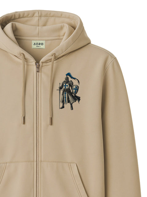 Adro Men’s Regular Fit Zip-Up Hoodie for man | 320 GSM Cotton Poly Fleece Zipper Sweatshirt with Soft Fabric & Printed Hoodies
