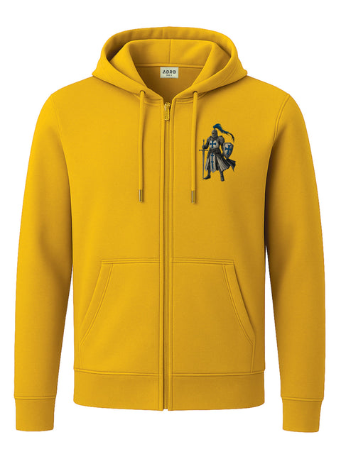 Adro Men’s Regular Fit Zip-Up Hoodie for man | 320 GSM Cotton Poly Fleece Zipper Sweatshirt with Soft Fabric & Printed Hoodies