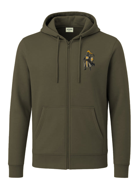 Adro Men’s Regular Fit Zip-Up Hoodie for man | 320 GSM Cotton Poly Fleece Zipper Sweatshirt with Soft Fabric & Printed Hoodies
