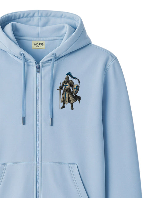 Adro Men’s Regular Fit Zip-Up Hoodie for man | 320 GSM Cotton Poly Fleece Zipper Sweatshirt with Soft Fabric & Printed Hoodies