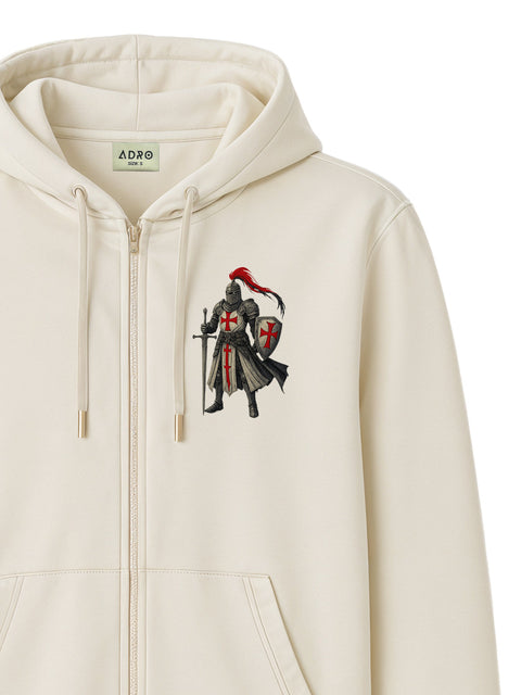 Adro Men’s Regular Fit Zip-Up Hoodie for man | 320 GSM Cotton Poly Fleece Zipper Sweatshirt with Soft Fabric & Printed Hoodies