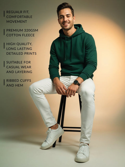 ADRO Men’s 320 GSM Cotton Poly Fleece Hoodie – Monsoon Bay Club Sailing Graphic, Soft Feel Fabric, Skin-Friendly Print, Casual Winter Printed Hoodies with Kangaroo Pocket