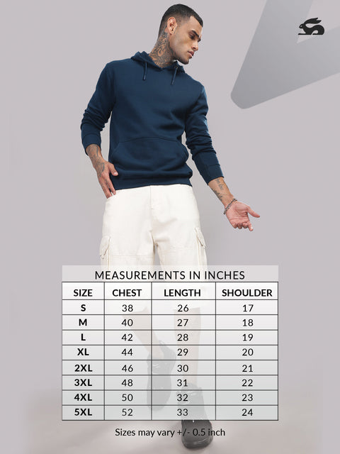 Adro Toujours en Avance Hoodie for Men | 320 GSM Cotton-Poly Fleece | Soft Feel, Skin-Friendly Printed Graphic, Warm Casual Sweatshirt with Kangaroo Pocket & Drawstring Hood