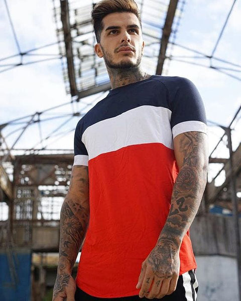 Adro Men's Color Block Cotton T-Shirt - ADRO Fashion