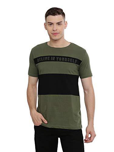 ADRO Men's Colour Blocked Cotton T-Shirts (Navy Blue) - ADRO Fashion
