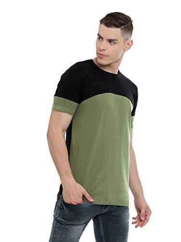 ADRO Men's Colour Blocked Cotton T-Shirts (Navy Blue) - ADRO Fashion